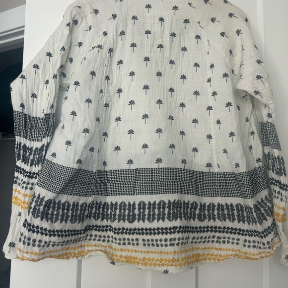 Johnny Was Cream and Black Embroidered Blouse - Picture 7 of 7